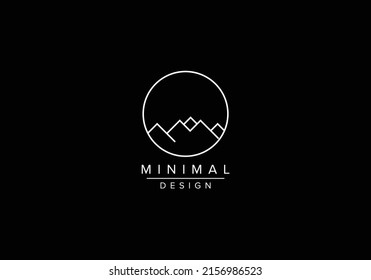 Real estate mountain line art logos and vector