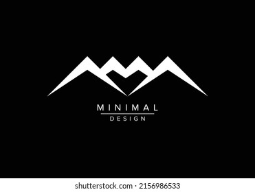 Real estate mountain line art logos and vector