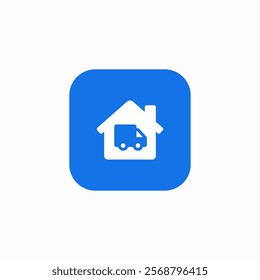 real estate moving truck icon sign vector