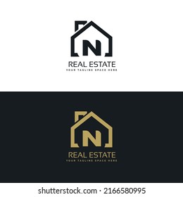 Logotipo de las iniciales de Real Estate N, Inmobiliaria y Construcción N Diseño de logotipo Vector, concepto del logotipo de los hogares de colores Servicio inmobiliario, construcción, Casa de crecimiento, concepto del logotipo del hogar