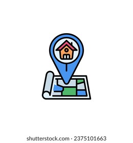 real estate navigator vector icon. real estate icon filled line style. perfect use for logo, presentation, website, and more. modern icon design color line style
