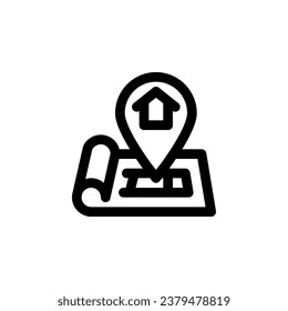 icono del vector del navegador de bienes raíces. estilo de contorno de iconos de bienes raíces. uso perfecto para logotipo, presentación, sitio web y más. estilo de línea de diseño de iconos simple