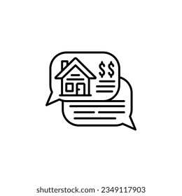 real estate negotiation vector icon. real estate icon outline style. perfect use for logo, presentation, website, and more. simple modern icon design line style