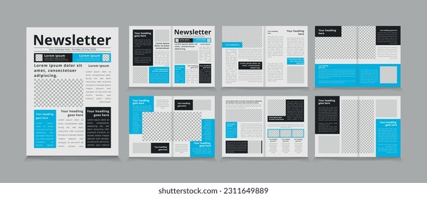 Real estate newsletter template, interior newsletter or journal design,