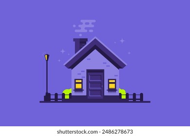 Bienes raíces en un fondo aislado, Ilustración vectorial.