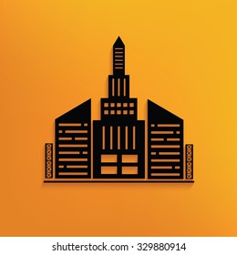 Real estate on yellow background,clean vector