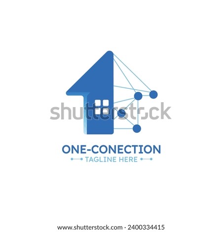 Real estate, one conection logo vector