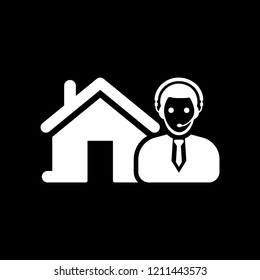 Real estate online support icon white