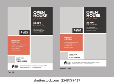 Real estate open house flyer, social media post and story template, Real Estate Services