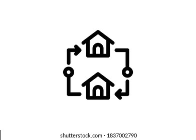 Real Estate Outline Icon - Move Hand Asset