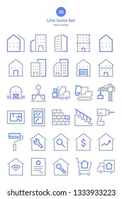 Real estate outline icons set.