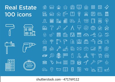 Real Estate Outline icons set