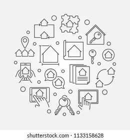 Real Estate outline vector circular modern illustration