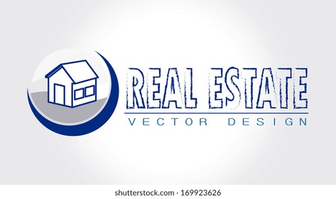 real estate over   background vector illustration 