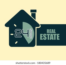 real estate over  background vector illustration 