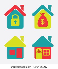 real estate over  background vector illustration 