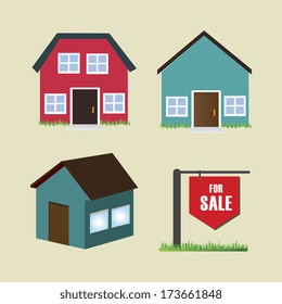 real estate over beige  background vector illustration 
