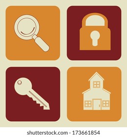 real estate over beige  background vector illustration 