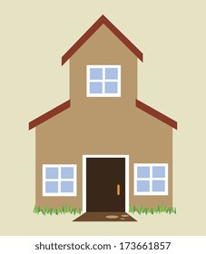 real estate over beige  background vector illustration 