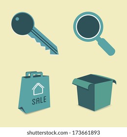real estate over beige   background vector illustration 