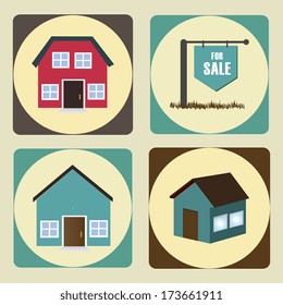 real estate over beige  background vector illustration 
