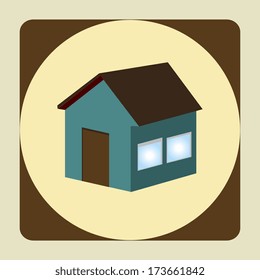 real estate over circle background vector illustration 