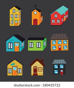 real estate over  dark background vector illustration 