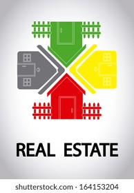 real estate over gray background vector illustration
