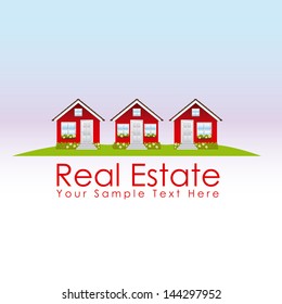 real estate over sky background vector illustration