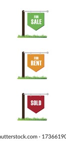real estate over  white background vector illustration 