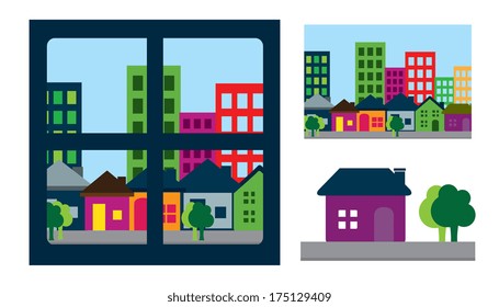 real estate over white  background vector illustration 