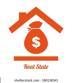 real estate  over white background vector illustration   