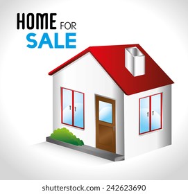 Real estate over white background, vector illustration.