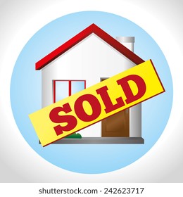 Real estate over white background, vector illustration.