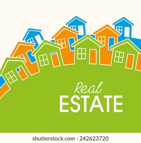 Real estate over white background, vector illustration.