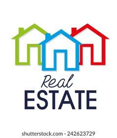 Real estate over white background, vector illustration.