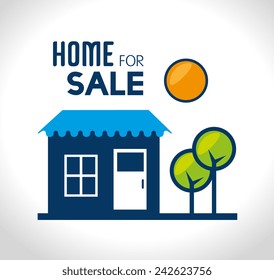 Real estate over white background, vector illustration.