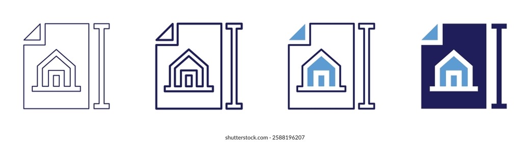 Real estate performance metrics icon in 4 different styles. Thin Line, Line, Bold Line, Duotone. Duotone style. Editable stroke.