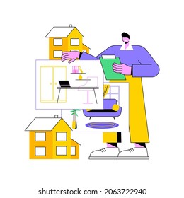 Real Estate Photography Abstract Concept Vector Illustration. Property Photography Services, Realty Agency Advertisement, House Preparation, Photo Editing, Online Listing Abstract Metaphor.