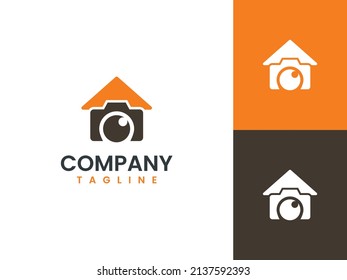 Real Estate Photography Logo Template, House And Camera Concept