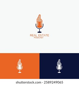 Real estate podcast logo design template