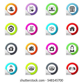 Real estate pointer on the color icons for your design