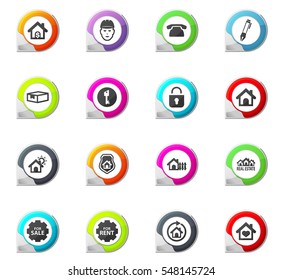 Real estate pointer on the color icons for your design
