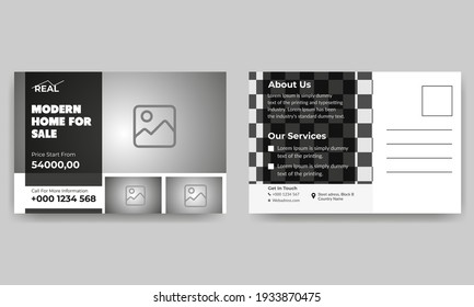 Real estate post card template . 