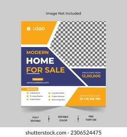 Real Estate post design, Real estate house social media post or square banner template, Modern  post template, Real Estate Social Media Post Template, Perfect home for sale