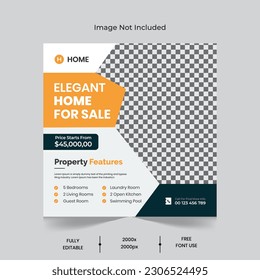 Real Estate post design, Real estate house social media post or square banner template, Modern  post template, Real Estate Social Media Post Template, Perfect home for sale
