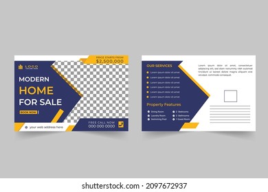 Real estate postcard template design for outdoor advertising
