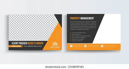 Diseño de plantillas de postales inmobiliarias, empresa limpia, creativa, elegante agencia inmobiliaria inmobiliaria inmobiliaria alquiler de viviendas Diseño de postales de plantilla moderno creativo y limpio.