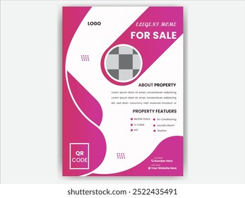 real estate poster and flyer design with gradient