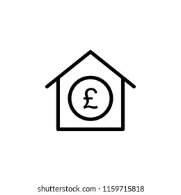 real estate pound sign icon. Element of real estate sign for mobile concept and web apps icon. Thin line icon for website design and development, app development